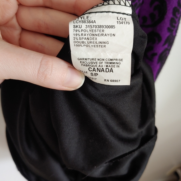 AVAILABLE IN BUNDLE! / Le Château, purple and black chic dress, size small. - Picture 12 of 12